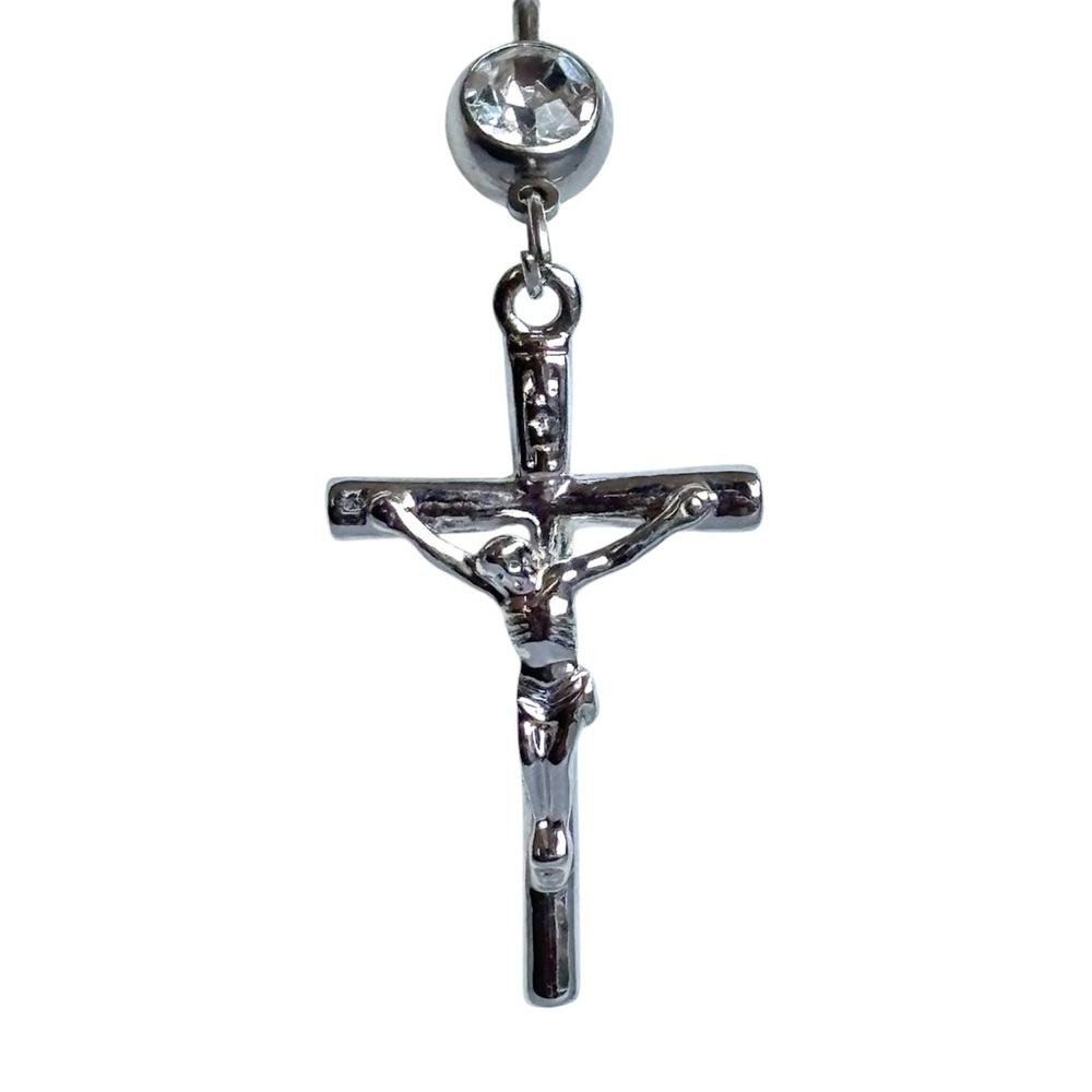 Religious Jesus Navel Belly Button Ring Body Piercing Jewelry 14g